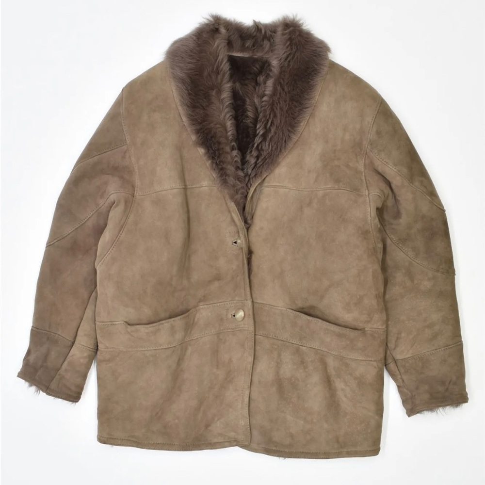 ⏳⏳Plush Vintage Taupe 💯Shearling Sueded Lambskin Coat *EVC
